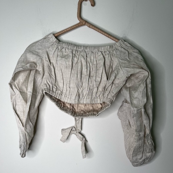 Dissh Ginny White Linen Crop Top 6 - Picture 4 of 7